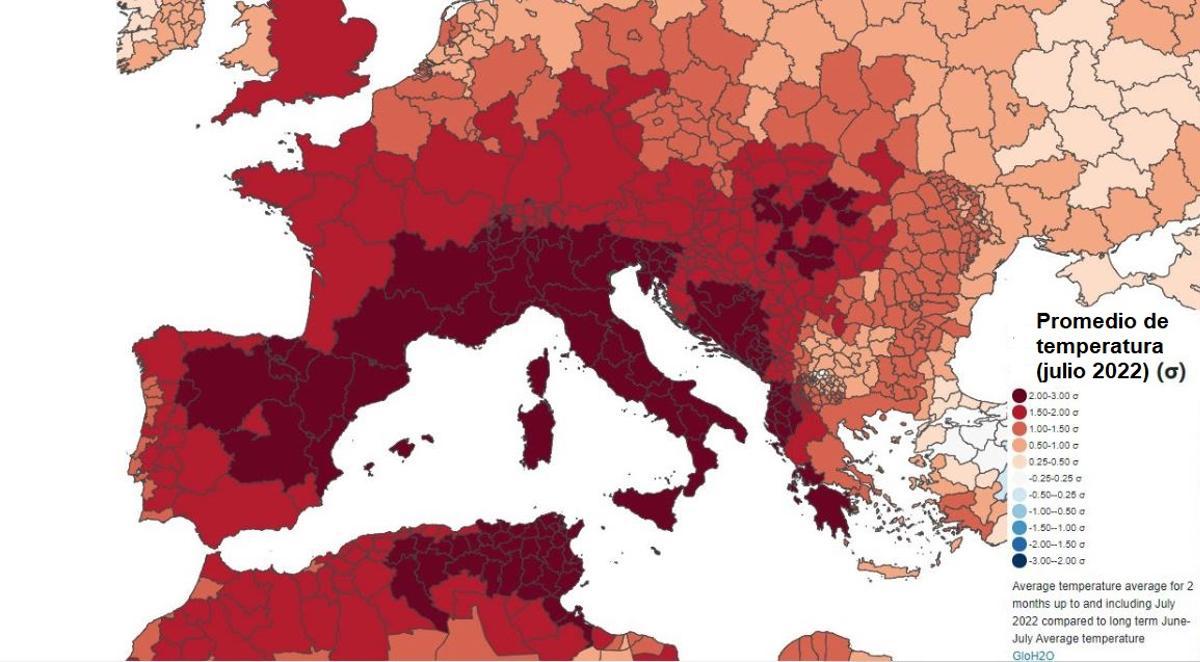 Temperaturas en verano de 2022