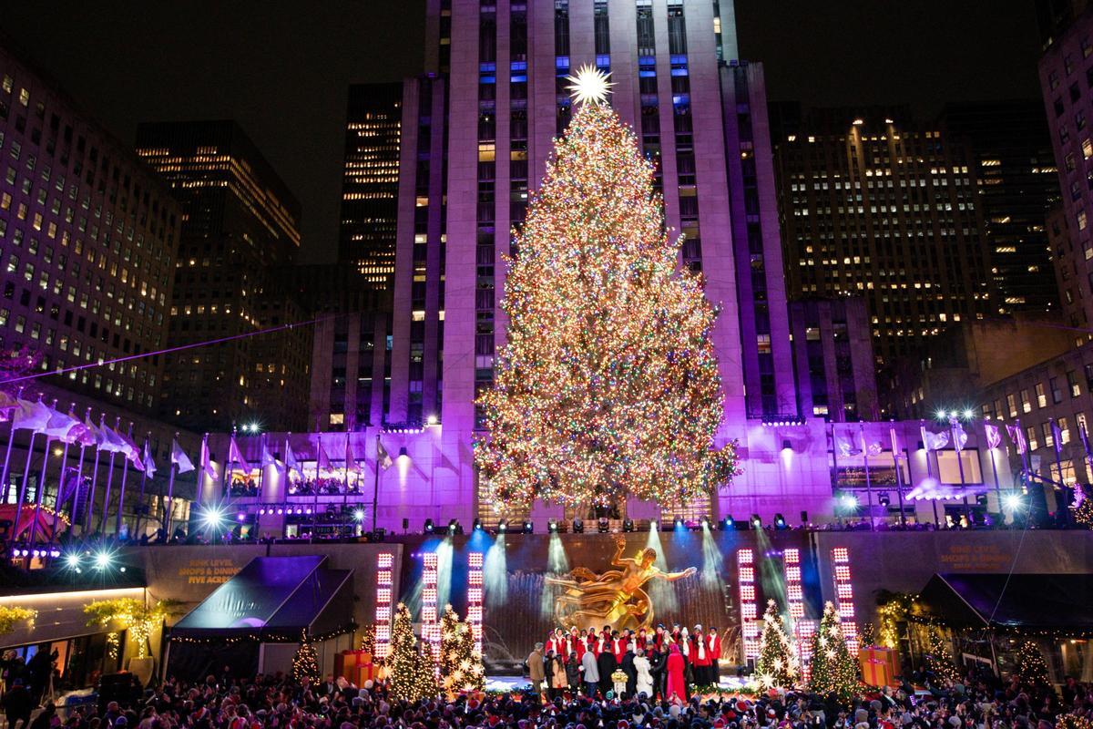 Iluminación del árbol de Navidad del Rockefeller Center en Nueva York