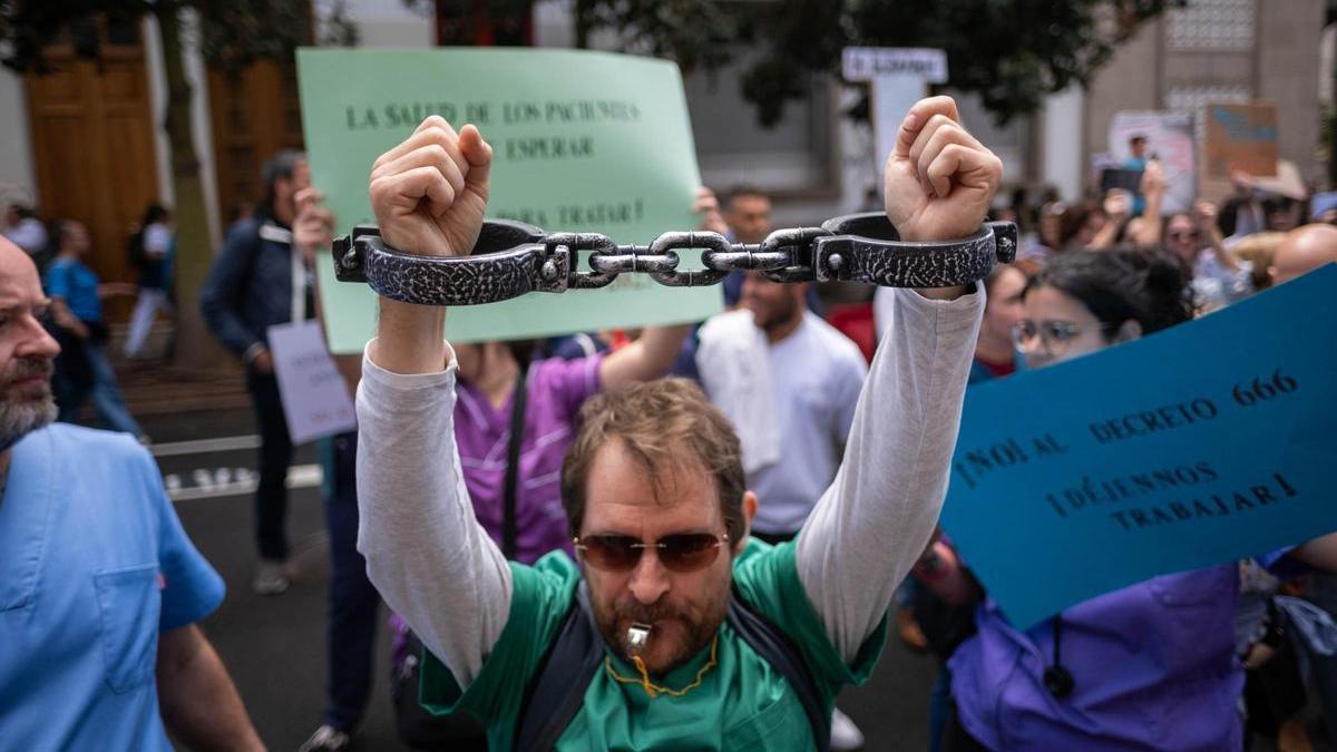 Imagen de archivo de una manifestación de veterinarios en Santa Cruz de Tenerife