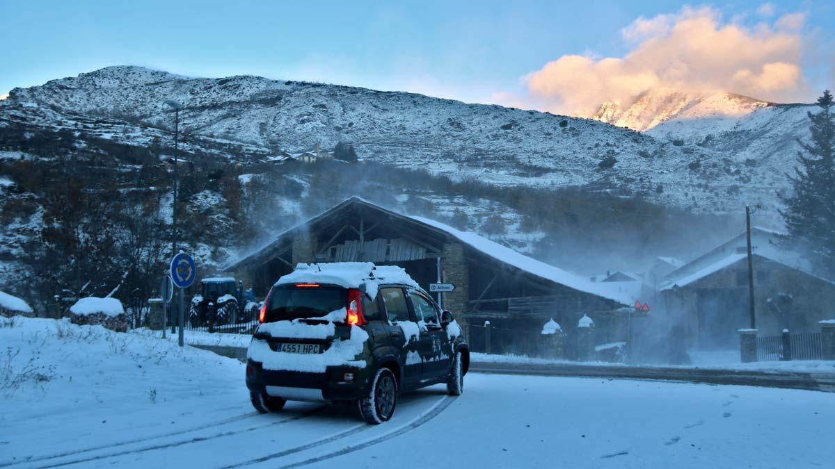 Paisaje nevado en Altron, en el municipio de Sort.