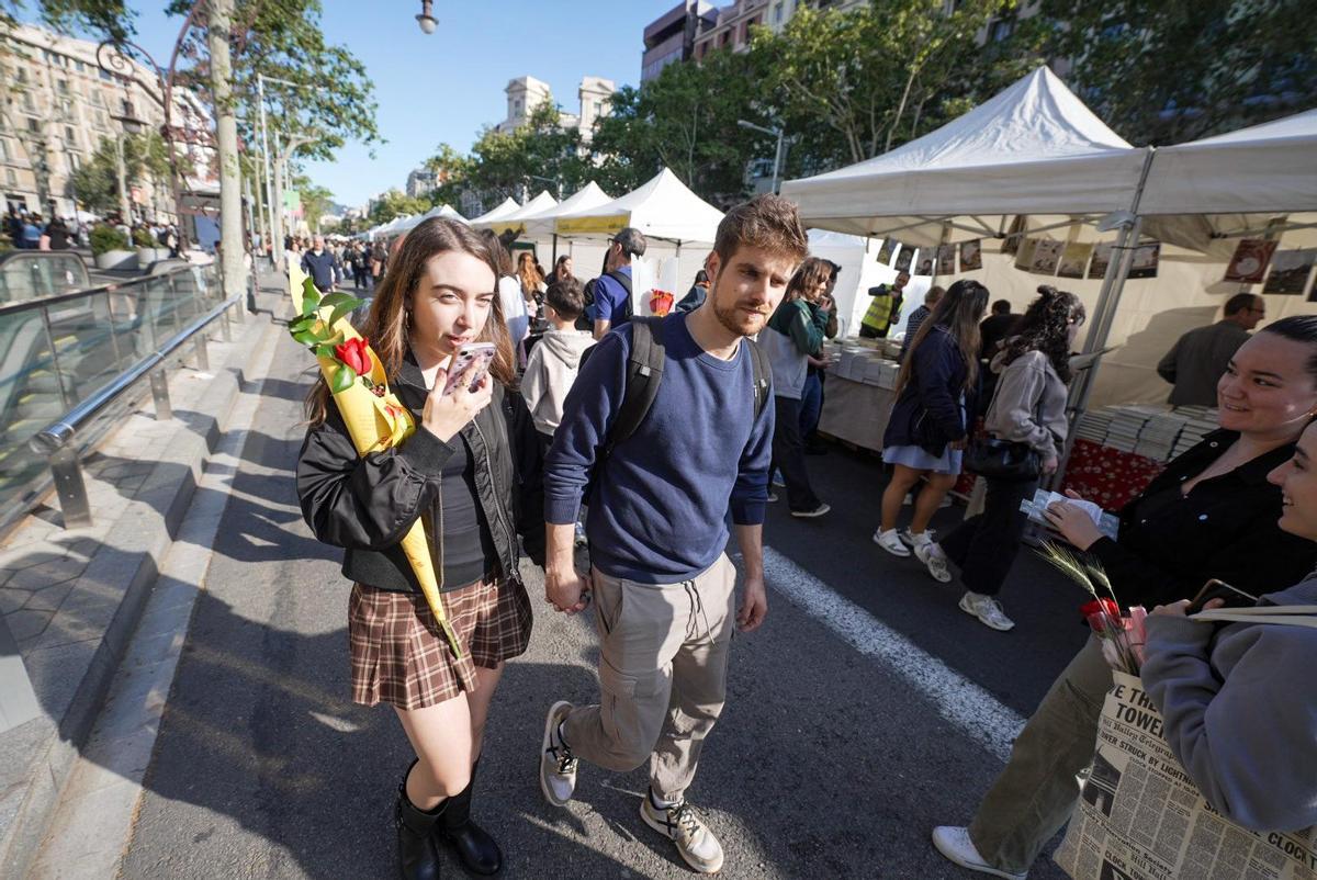 Celebración del día de Sant Jordi en Barcelona