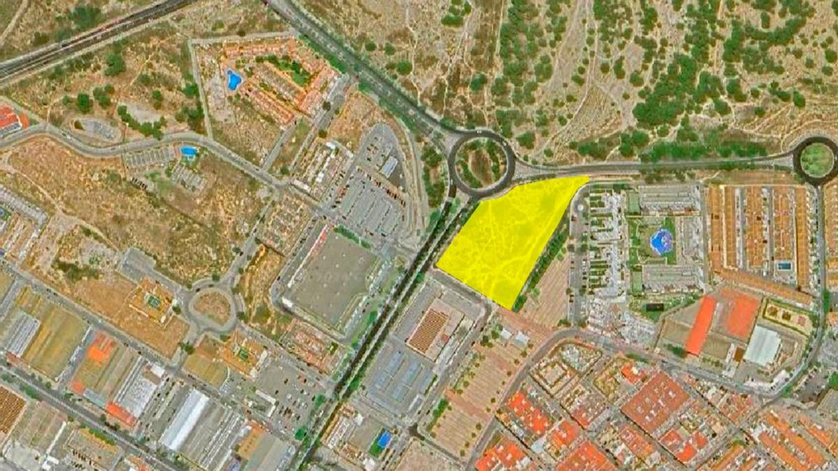 En amarillo, la zona donde se quieren construir cien viviendas sociales