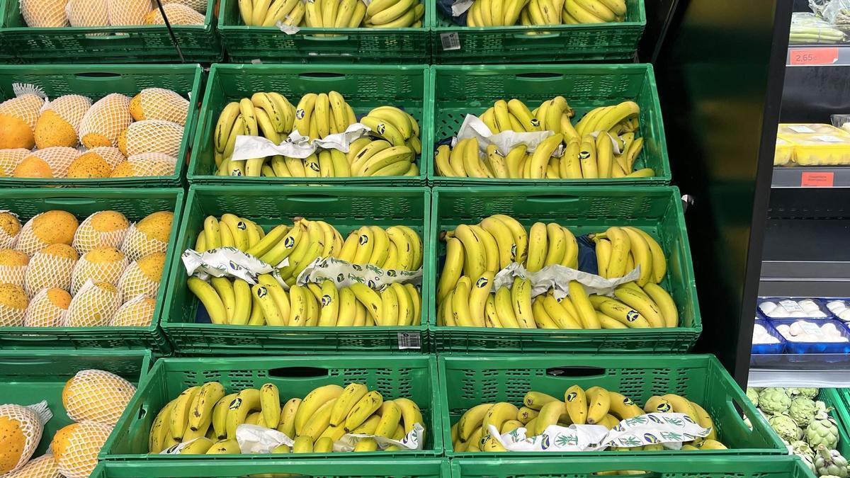 Plátanos de Canarias en un supermercado de Mercadona