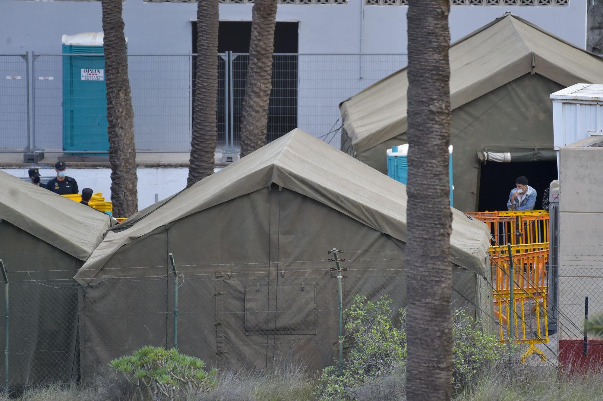 Campamento de migrantes en Barranco Seco