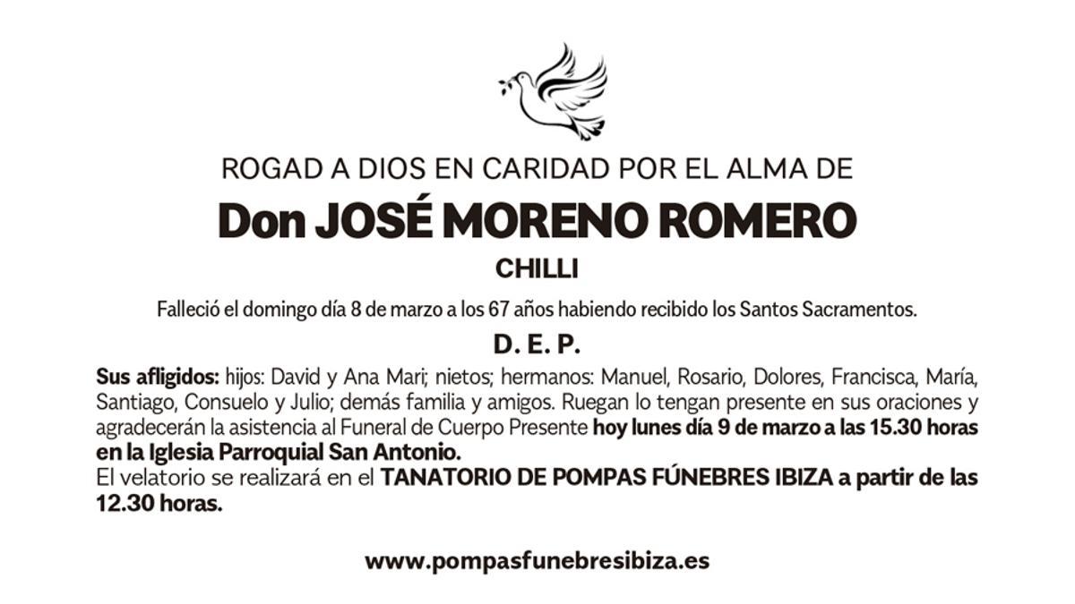 Esquela José Moreno Romero