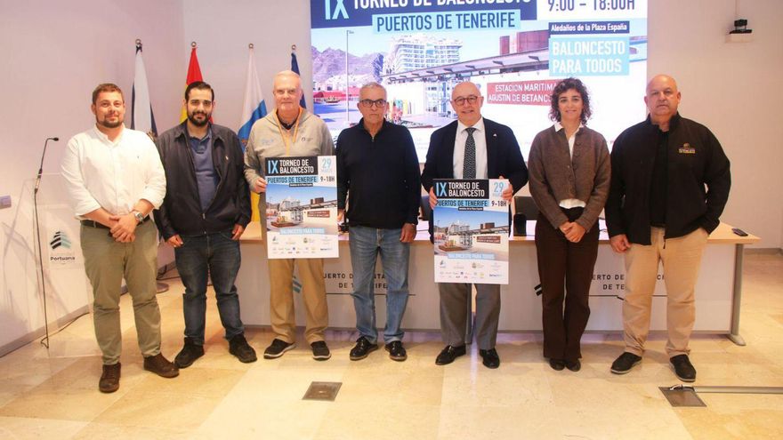 Presentación del noveno ‘Torneo de Baloncesto Puertos de Tenerife’ en el edificio Junta del Puerto. | EL DÍA