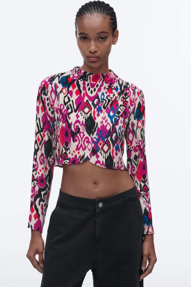 Top estampado de Zara