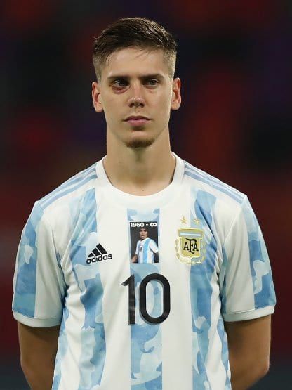 Juan Foyth, en los prolegómenos del partido de Argentina ante Chile.