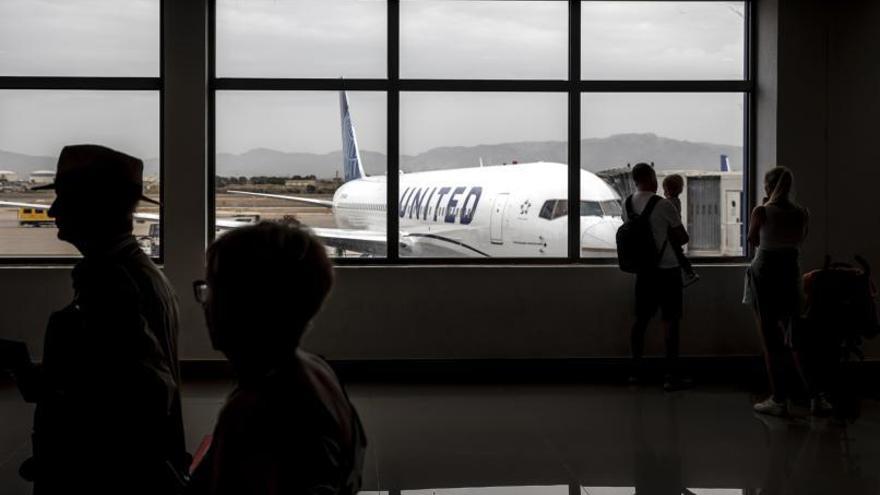 Un avión de United Airlines procedente de Nueva York en Son Sant Joan en septiembre pasado.