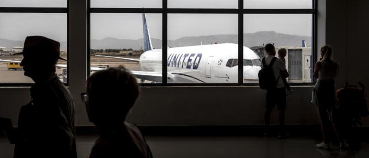 Un avión de United Airlines procedente de Nueva York en Son Sant Joan en septiembre pasado.