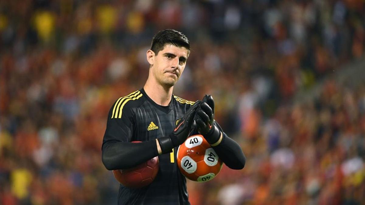 Courtois en un partido de clasficiación contra la selección de Costa Rica