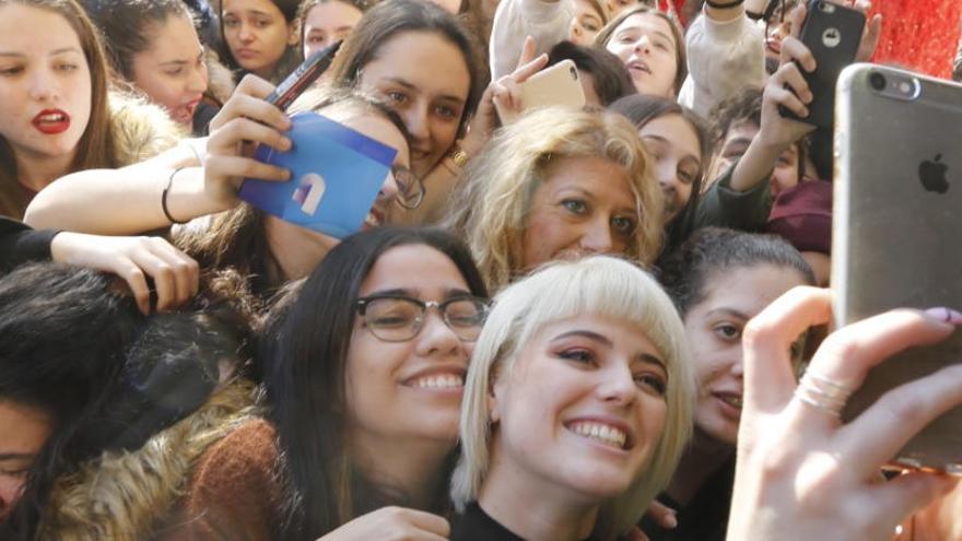 Alba Reche durante su visita al Ayuntamiento en enero.