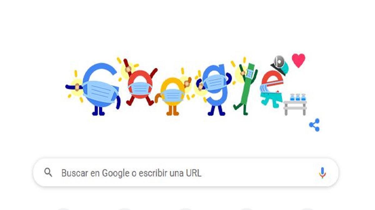 Google publica un doodle instando a los usuarios a vacunarse