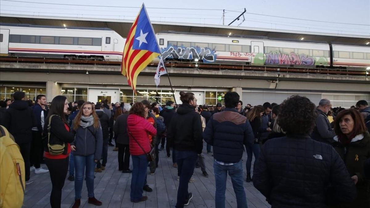 La estación del AVE de Girona, en enero del 2019