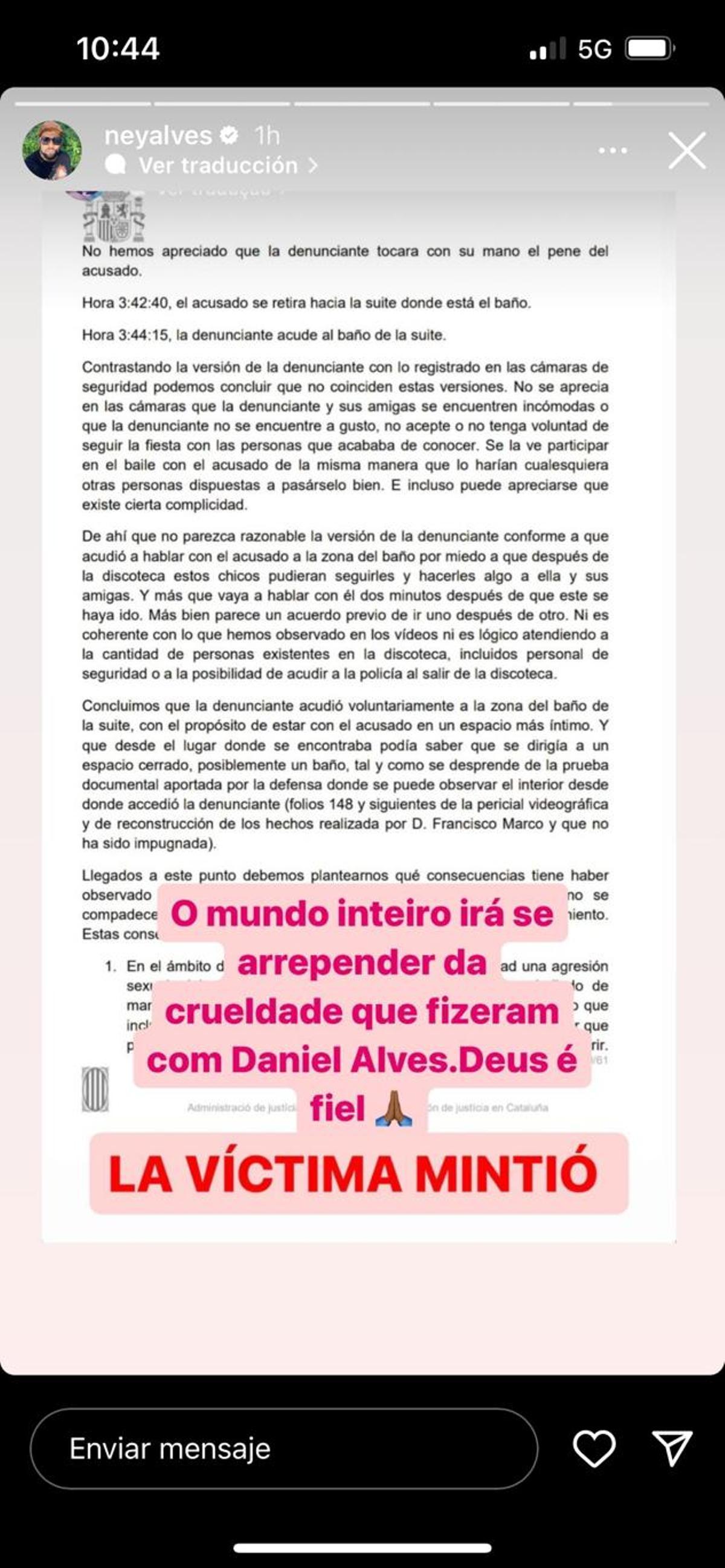 Declaraciones del hermano de Dani Alves