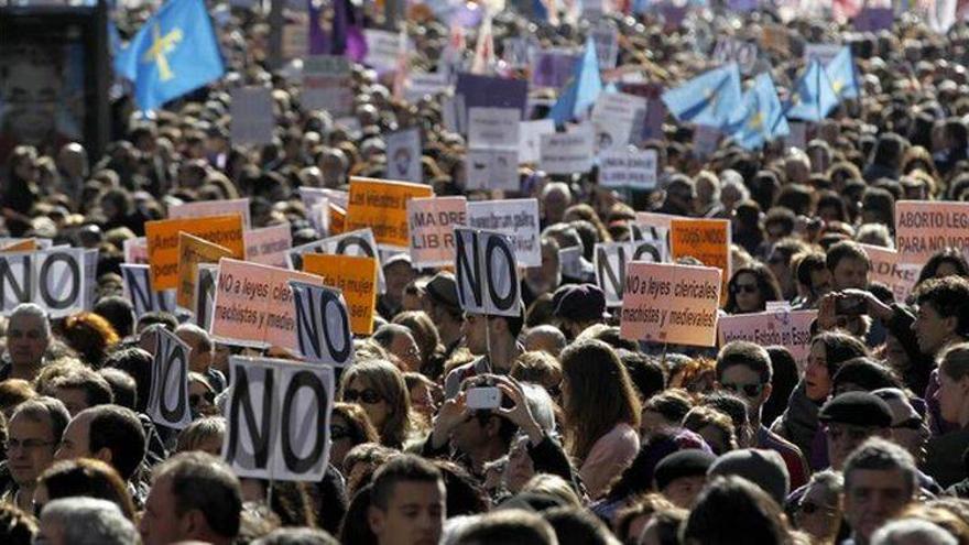 Miles de personas protestan en Madrid contra la reforma de la ley del aborto