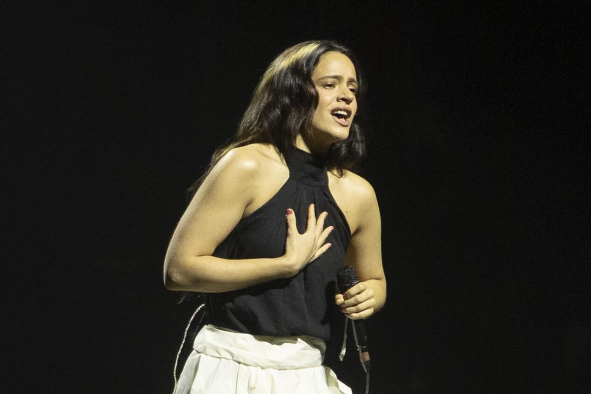 Imagen de Rosalía en el concierto-manifiesto X Palestina que se celebró en Barcelona el pasado 29 de enero.