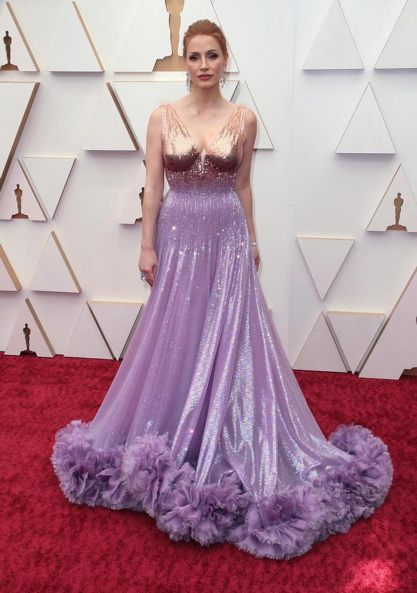 Jessica Chastain de Gucci en los Premios Oscar 2022..