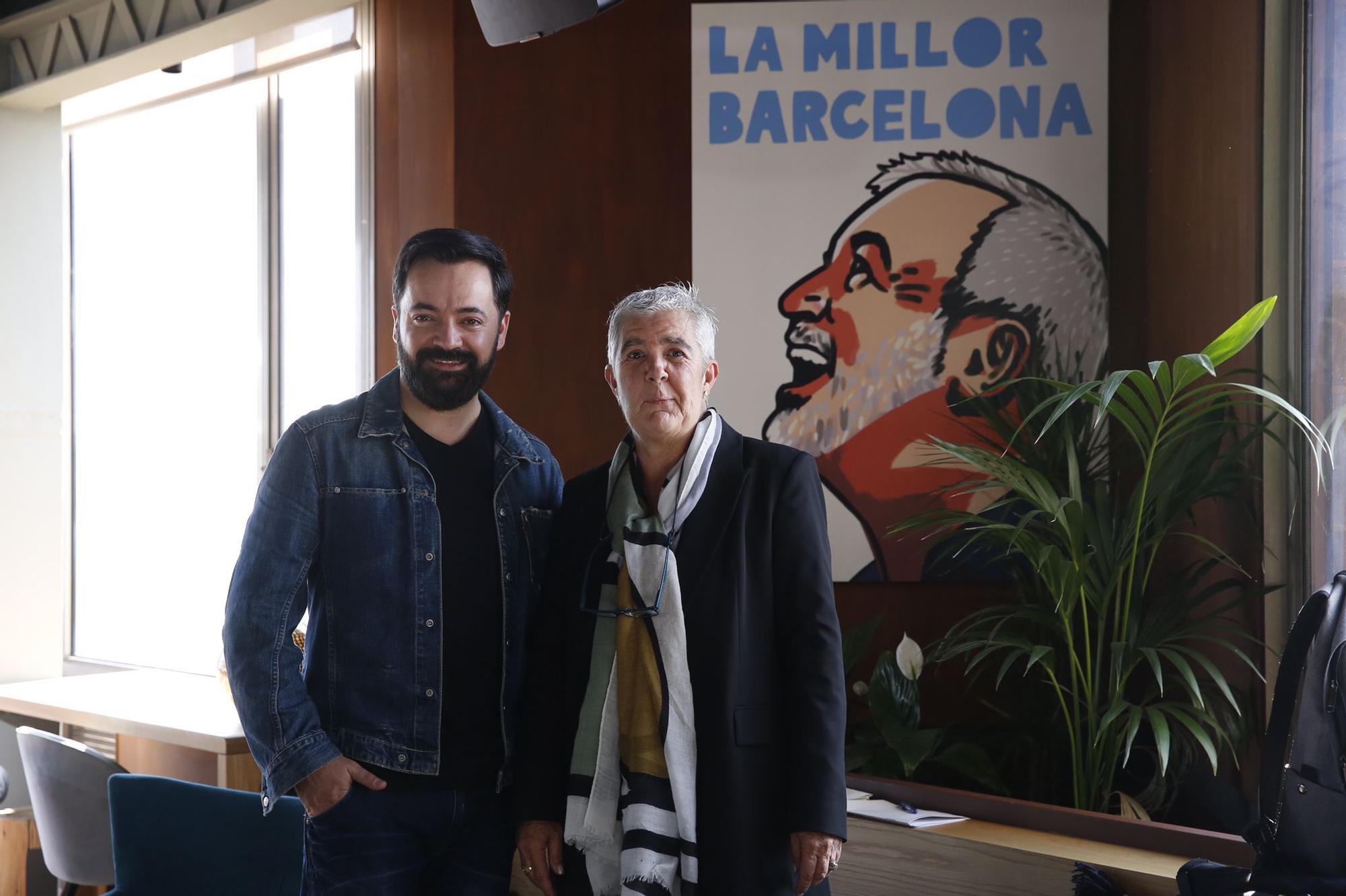 El humorista Toni Cano y la promotora social Natalia Bettonica, portavoces de la plataforma pro-Collboni