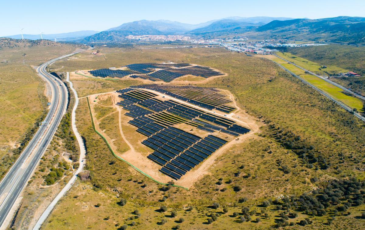 Una imagen de la planta fotovoltaica La Solana, en Plasencia.