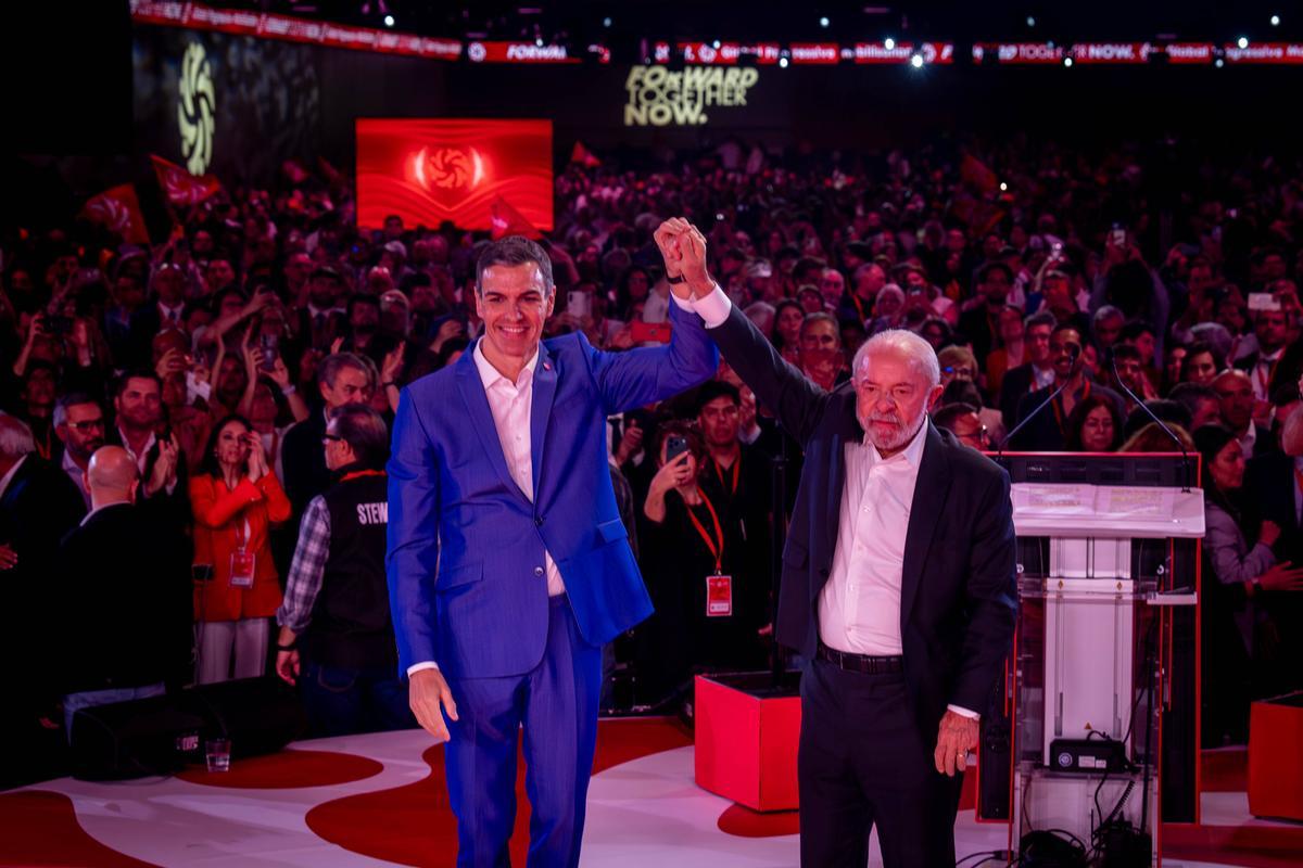 Sesión plenaria de líderes mundiales de la GMP. Pedro Sánchez y Lula da Silva Sesión plenaria de líderes mundiales de la GMP. Pedro Sánchez y Lula da Silva