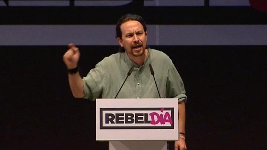 Pablo Iglesias: &quot;¡Viva la fraternidad, viva la democracia, visca Catalunya y viva España!&quot;