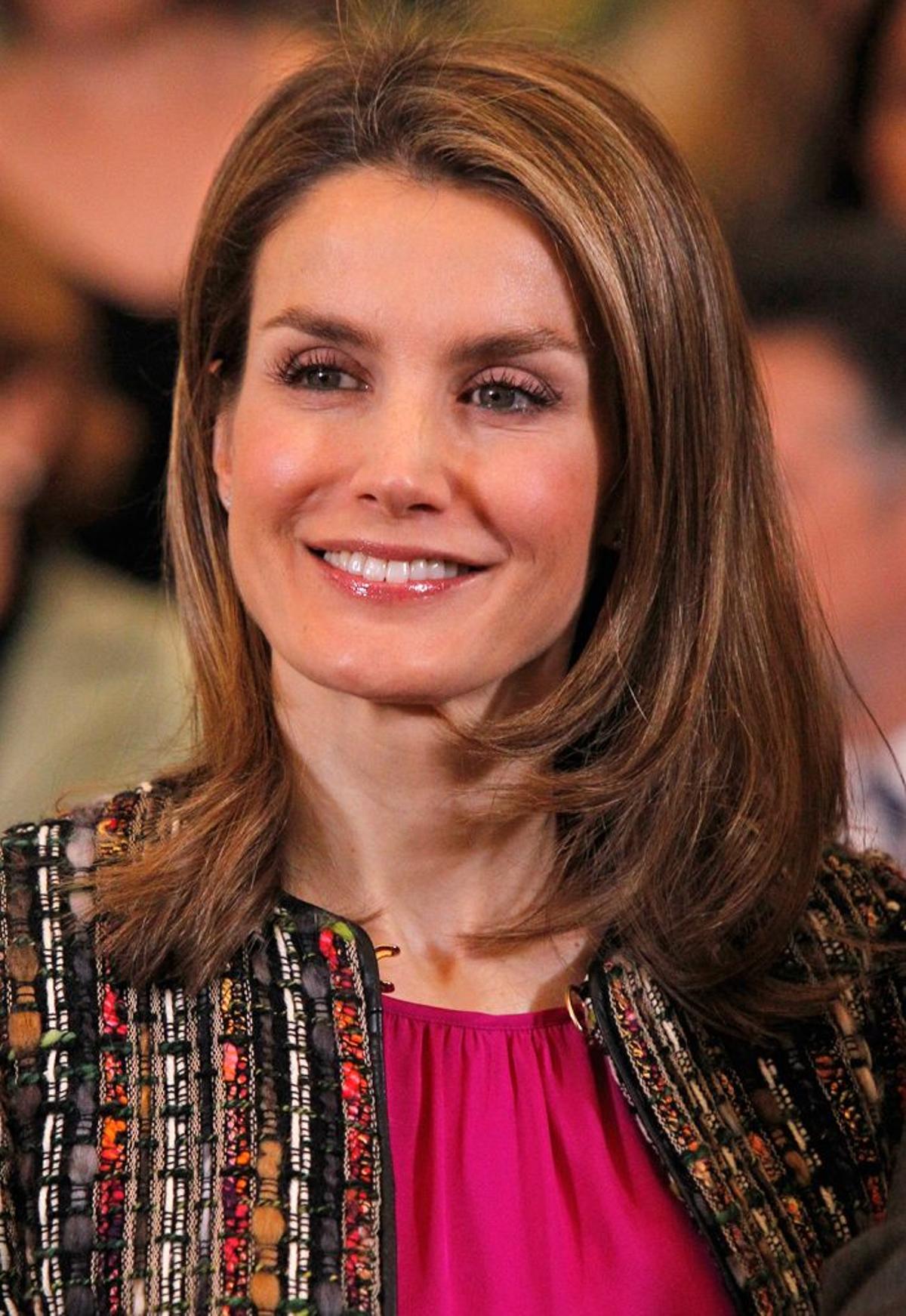 Letizia Ortiz, con su melena lisa