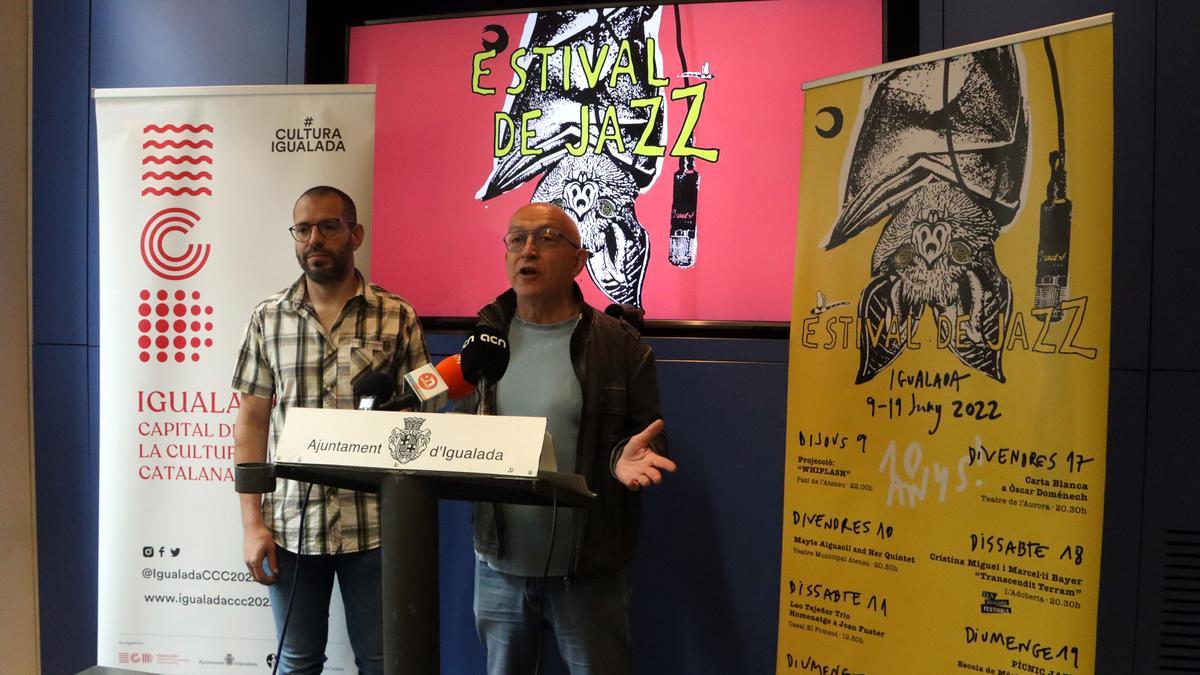 El regidor de Cultura d&#039;Igualada, Pere Camps, i un dels impulsors de l&#039;Estival de Jazz, Roger Tarragó