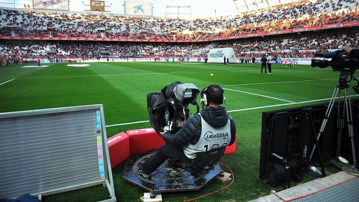 television cameraman futbol liga santander