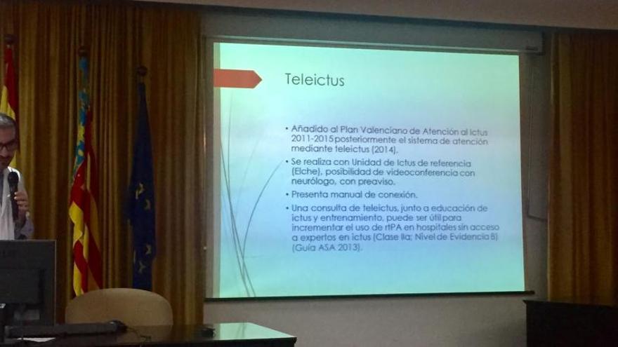 Imagen de la presentación del servicio de Tele-ictus facilitada por el Hospital