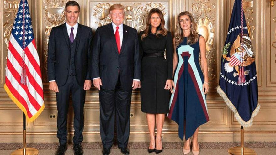 Pedro Sánchez y Begoña Gómez con Donald y Melania Trump