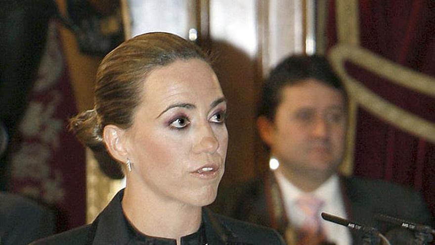 Carme Chacón, durant l&#039;acte.