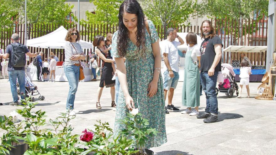 María Rozas desfruta do bo tempo cun paseo pola cidade co seu equipo de confianza