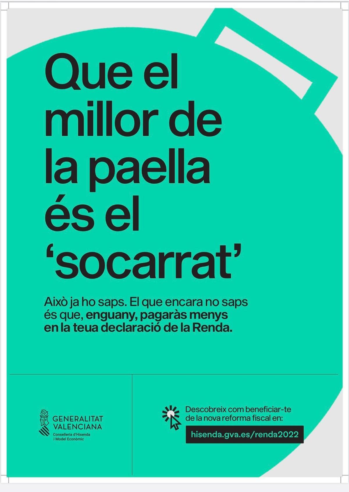 Cartel de la Conselleria de Hacienda sobre la reforma fiscal