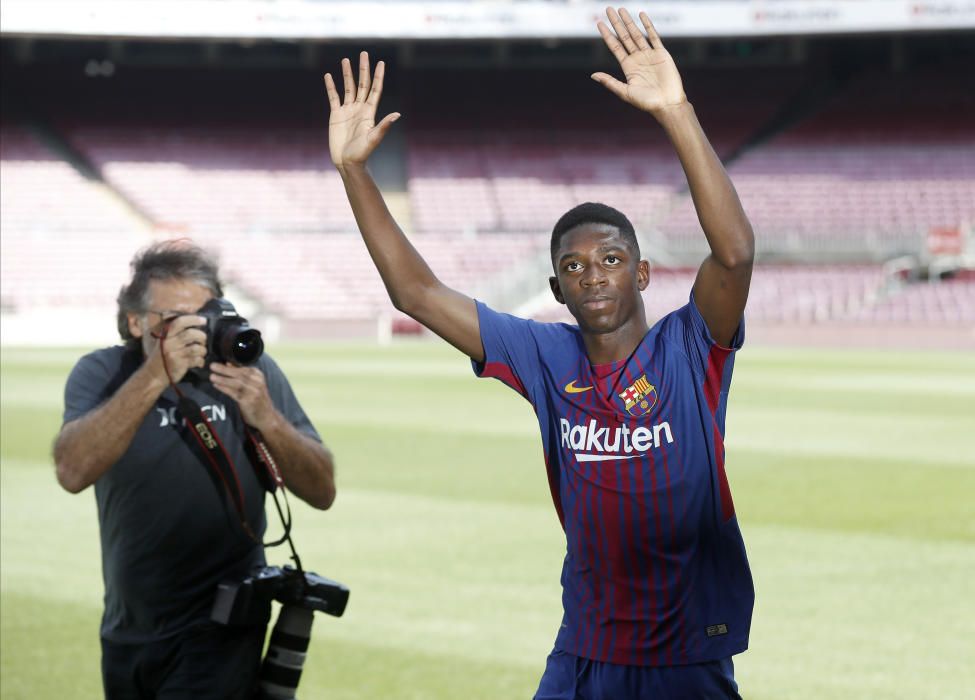 Presentació de Dembelé al Camp Nou