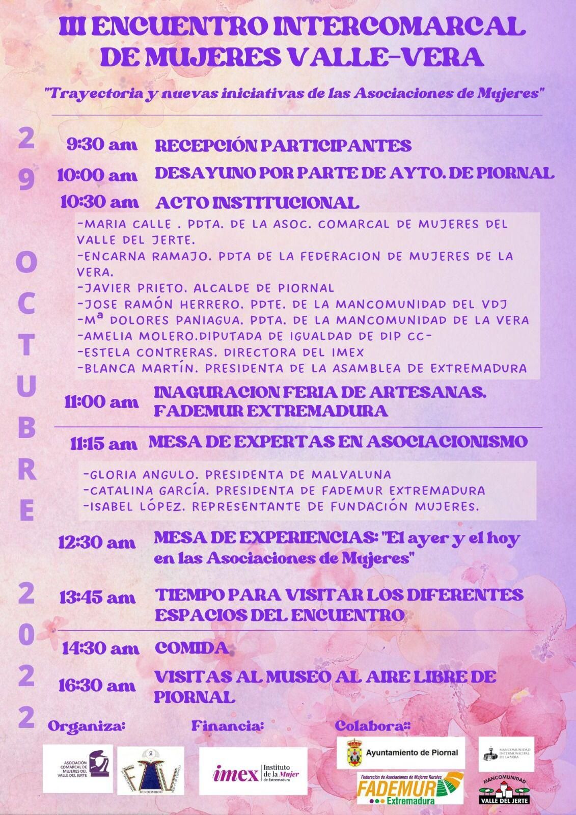 Cartel del III Encuentro Intercomarcal de Mujeres Valle-Vera.