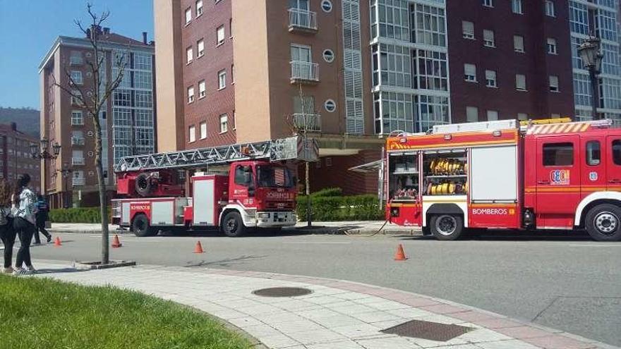 Los vehículos de bomberos desplazados a la zona.