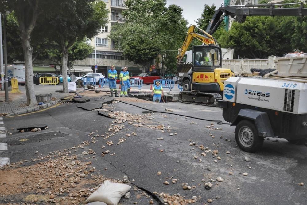 La rotura de una tubería deja sin agua las barriadas de El Fortí, el Terreno y Son Armadans