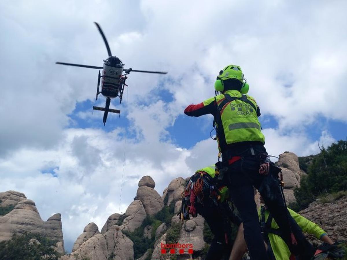 Imatge d'arxiu d'un rescat en helicòpter a Montserrat