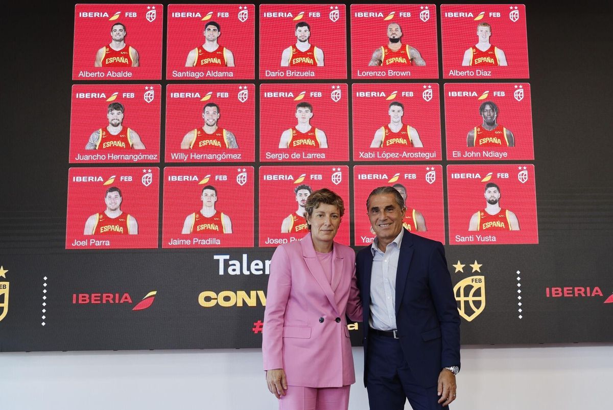 Elisa Aguilar y Sergio Scariolo, este miércoles.