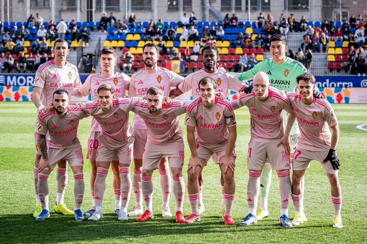 Alineación inicial del Real Zaragoza el pasado domingo en Andorra.