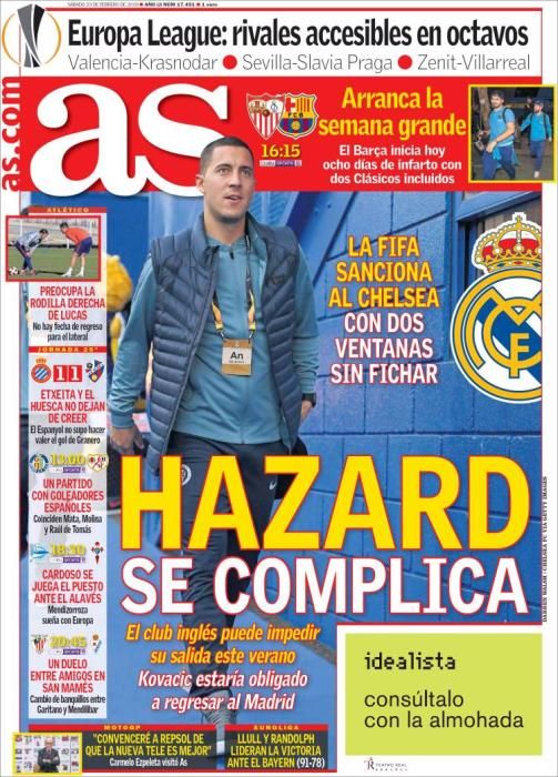 Portada AS sábado 23 de febrero 2019