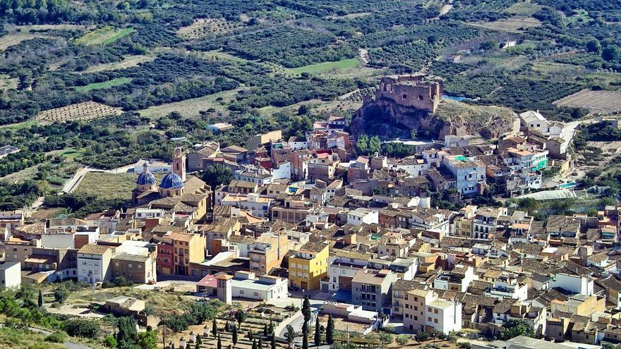 Panorámica de Castellnovo, con el Castillo-Palacio de Beatriz de Borgia al fondo.