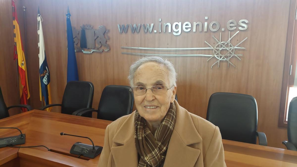 Sor Rosario el día que recibió la distinción de hija adoptiva en Ingenio