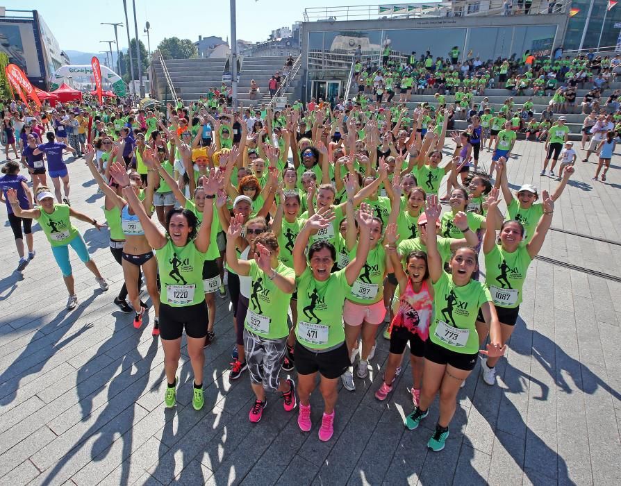 La ola de solidaridad venció a la ola de calor en la Carrera Solidaria Femenina de Vigo, en la que hubo mucha diversión