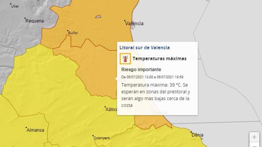 La alerta por temperaturas máximas en València