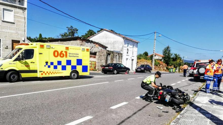 Estado de la moto tras la colisión.