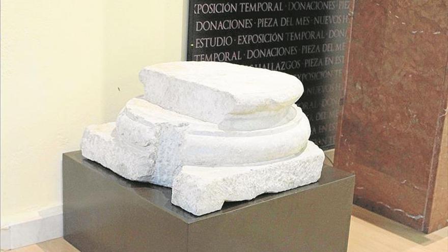 Una basa de columna procedente de la Villa enriquece el Museo