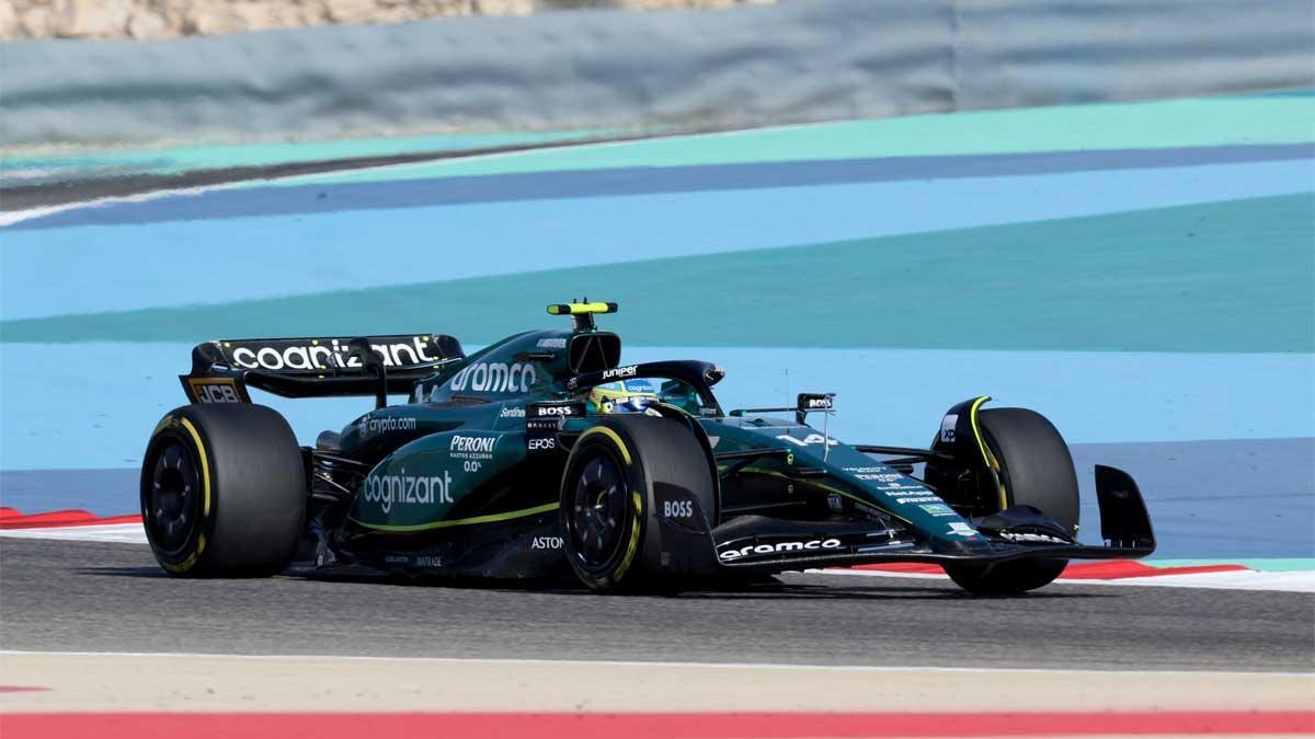 Alonso, durante los ensayos libres en Bahrein