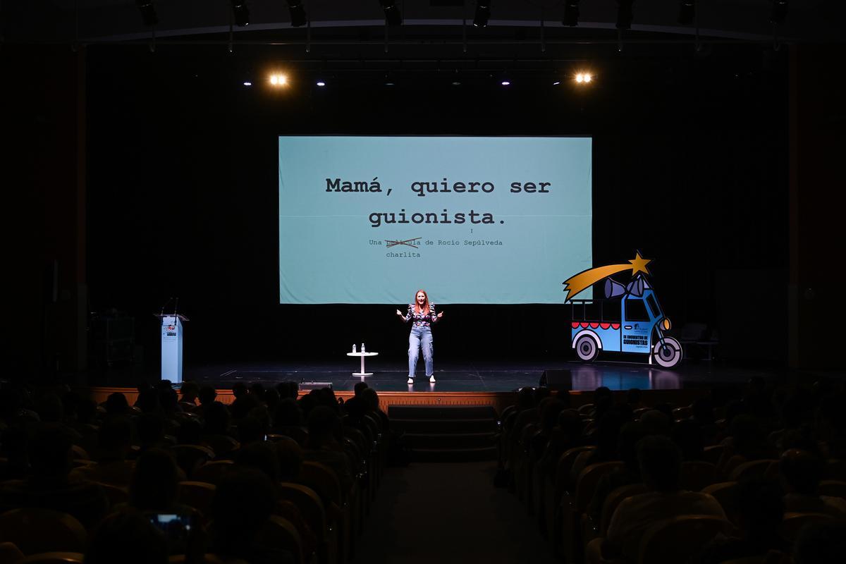 Rocío Sepúlveda, presidenta de Cineastas de Andalucía, durante su charla.